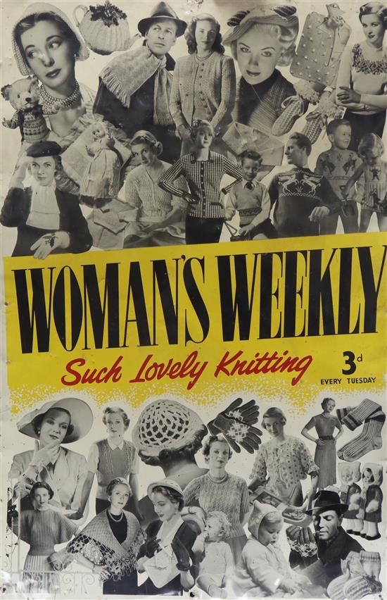 A Womans Weekly tin advertising sign